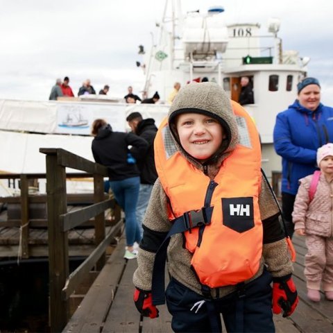 Margir sigldu um Pollinn með Húna II. Mynd: Hilmar Friðjónsson