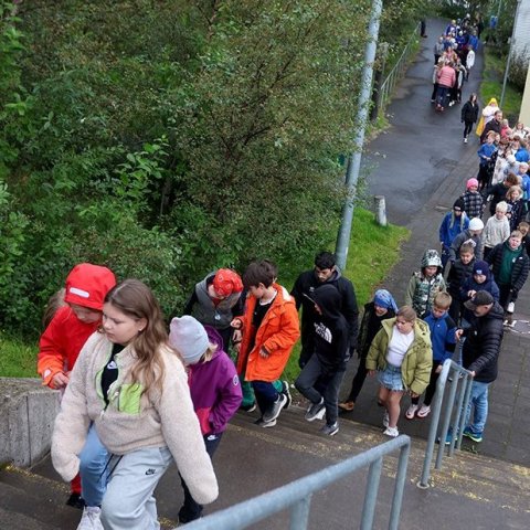 Verkefnið „Göngum í skólann“ var formlega sett í Brekkuskóla á Akureyri.