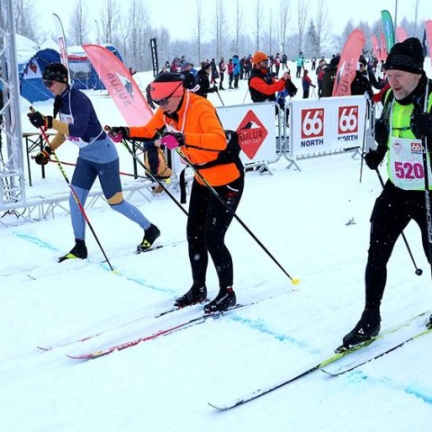 Fyrsta Súlur Vertical-skíðagangan, í Kjarnaskógi. Mynd: Skapti Hallgrímsson