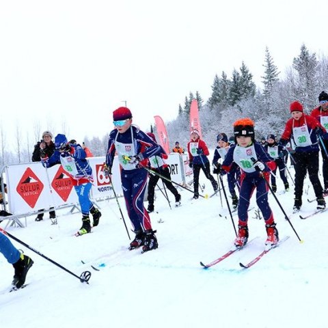 Fyrsta Súlur Vertical-skíðagangan, í Kjarnaskógi. Mynd: Skapti Hallgrímsson