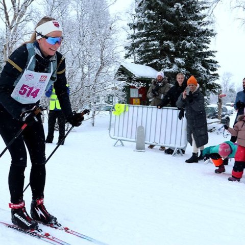 Fyrsta Súlur Vertical-skíðagangan, í Kjarnaskógi. Mynd: Skapti Hallgrímssonskógi .